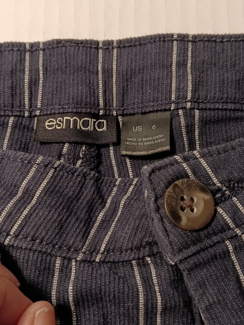 Esmara Navy Pinstripe Bermuda Shorts - US 6